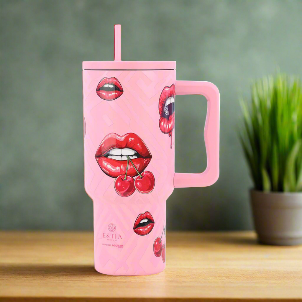 Combo Estia Straw Tumbler XL 900ml & Hugs Straw Toppers Bunnies σετ 4τμχ