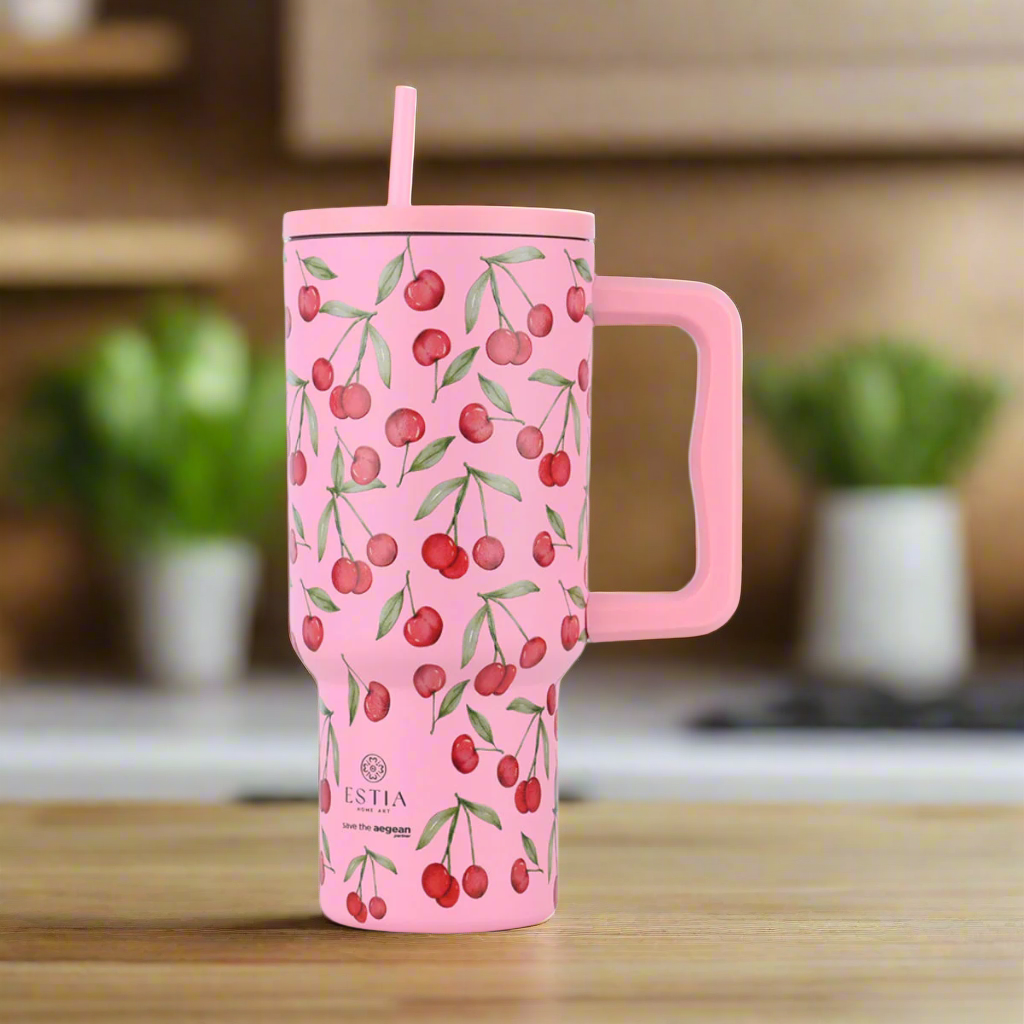 Estia Straw Tumbler XL Save The Aegean Ποτήρι Θερμός με Καλαμάκι Series 3 - 900ml