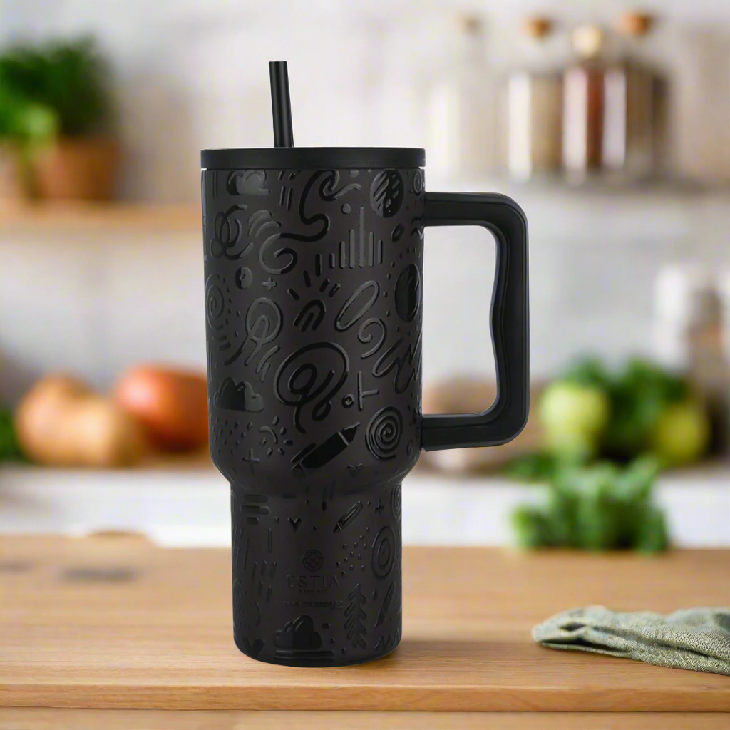 Estia Straw Tumbler XL Save The Aegean Ποτήρι Θερμός με Καλαμάκι Series 3 - 900ml
