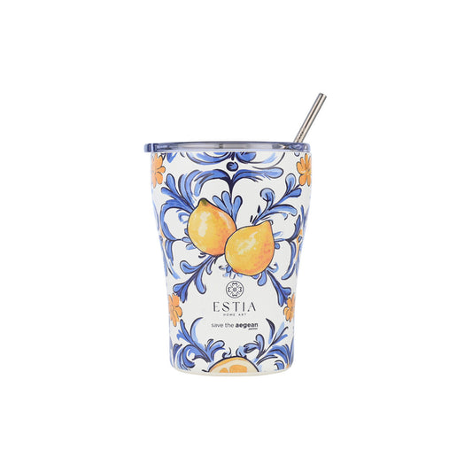 Estia Coffee Mug Save The Aegean Ποτήρι Θερμός με Καλαμάκι Series 3 - 350ml