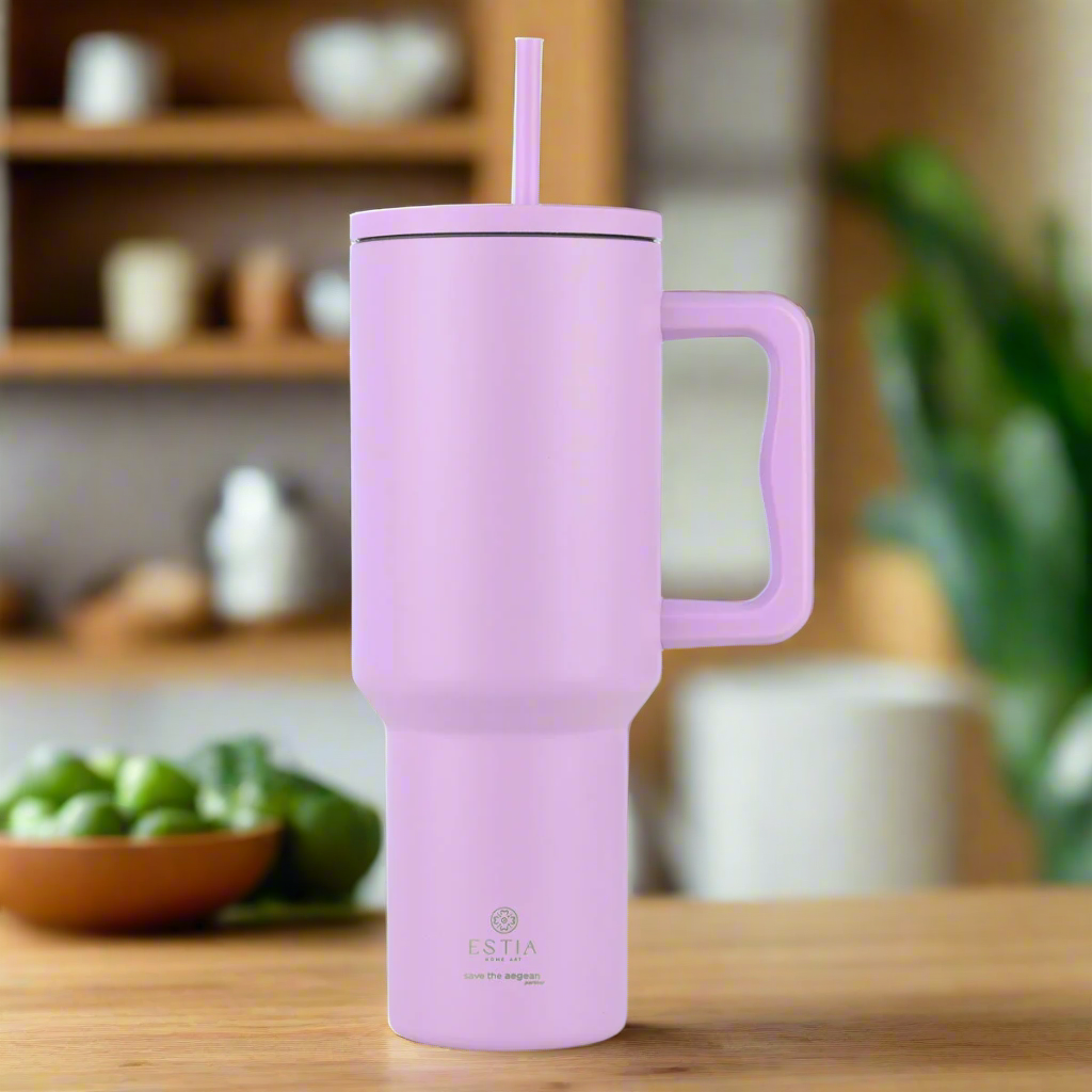 Estia Straw Tumbler XL Save The Aegean Ποτήρι Θερμός με Καλαμάκι Series 3 - 1200ml