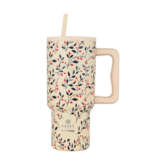 Estia Straw Tumbler XL Save The Aegean Ποτήρι Θερμός με Καλαμάκι Series 3 - 900ml