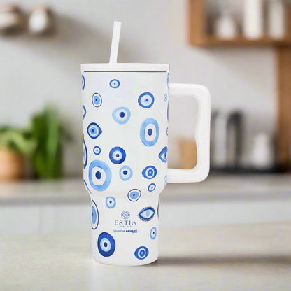 Combo Estia Straw Tumbler XL 900ml & Hugs Straw Toppers Hearts σετ 4τμχ
