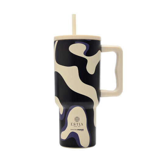 Estia Straw Tumbler XL Save The Aegean Ποτήρι Θερμός με Καλαμάκι Series 3 - 900ml