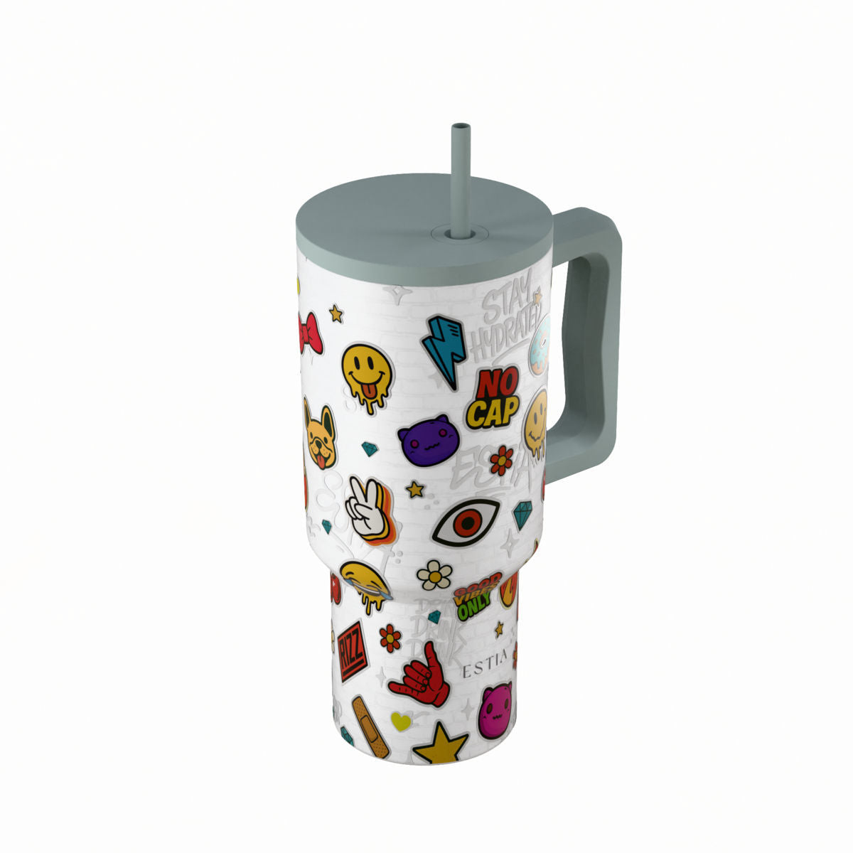 Estia Straw Tumbler XL Save The Aegean Ποτήρι Θερμός με Καλαμάκι Series 4 - 900ml