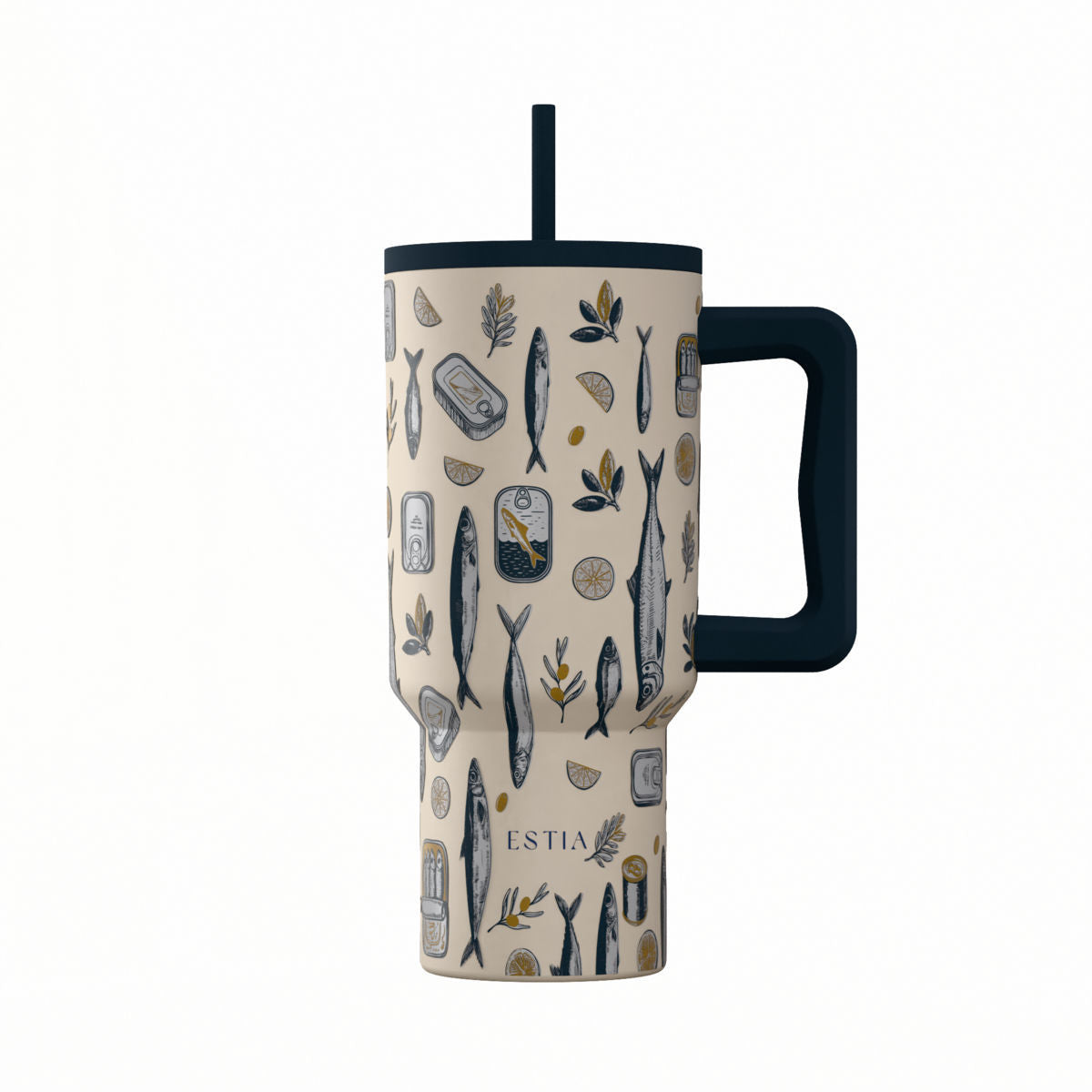 Estia Straw Tumbler XL Save The Aegean Ποτήρι Θερμός με Καλαμάκι Series 4 - 900ml