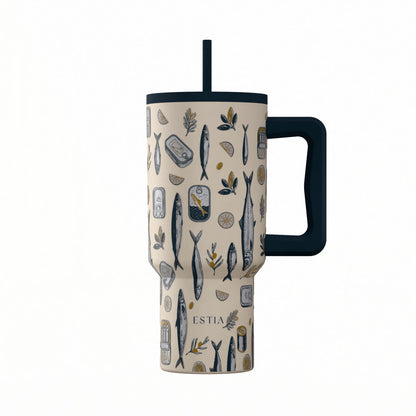 Estia Straw Tumbler XL Save The Aegean Ποτήρι Θερμός με Καλαμάκι Series 4 - 900ml