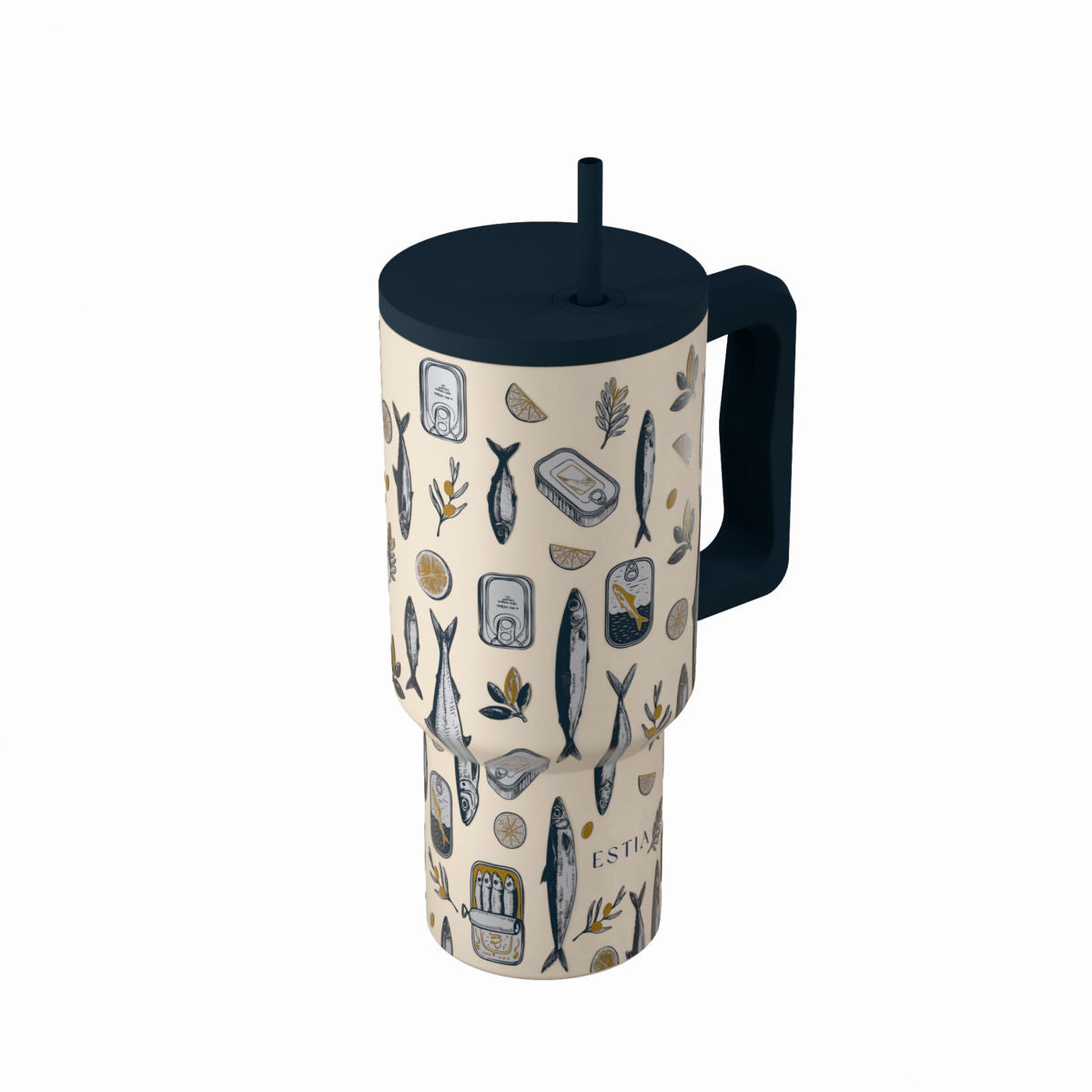 Estia Straw Tumbler XL Save The Aegean Ποτήρι Θερμός με Καλαμάκι Series 4 - 900ml