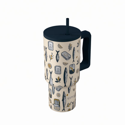 Estia Straw Tumbler XL Save The Aegean Ποτήρι Θερμός με Καλαμάκι Series 4 - 900ml
