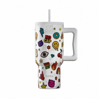 Combo Estia Straw Tumbler XL 900ml & Cover & Lunchbag Urban Vibes