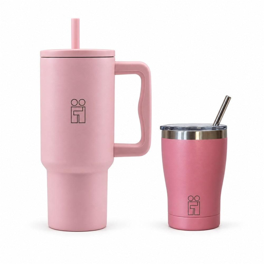 Combo Hugs My Tumbler 900ml Blush Mood & Coffee Cup 350ml Ροζ