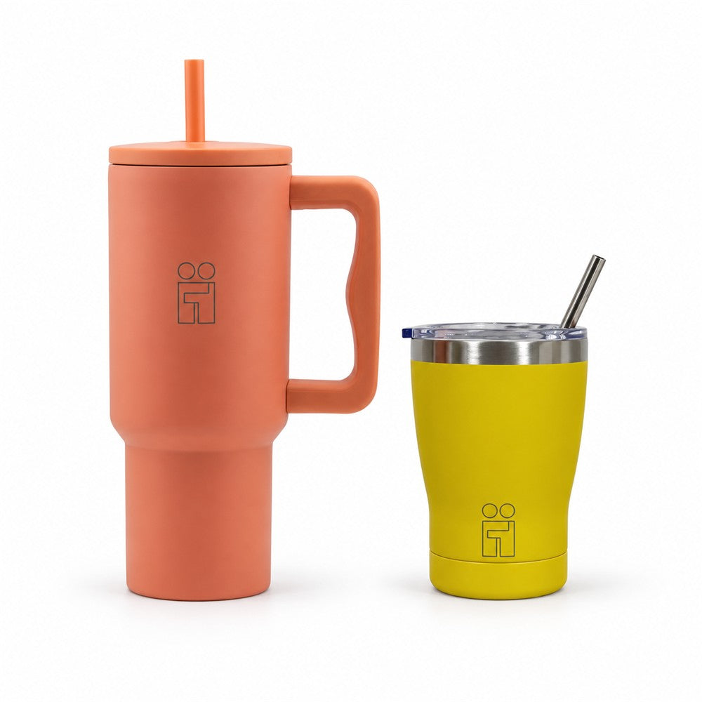 Combo Hugs My Tumbler 900ml Warm Light & Coffee Cup 350ml Κίτρινο
