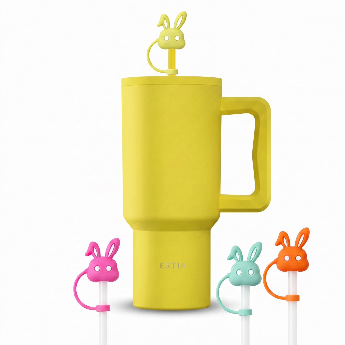 Combo Estia Straw Tumbler XL 900ml Series 4 & Hugs Straw Toppers Bunnies σετ 4τμχ