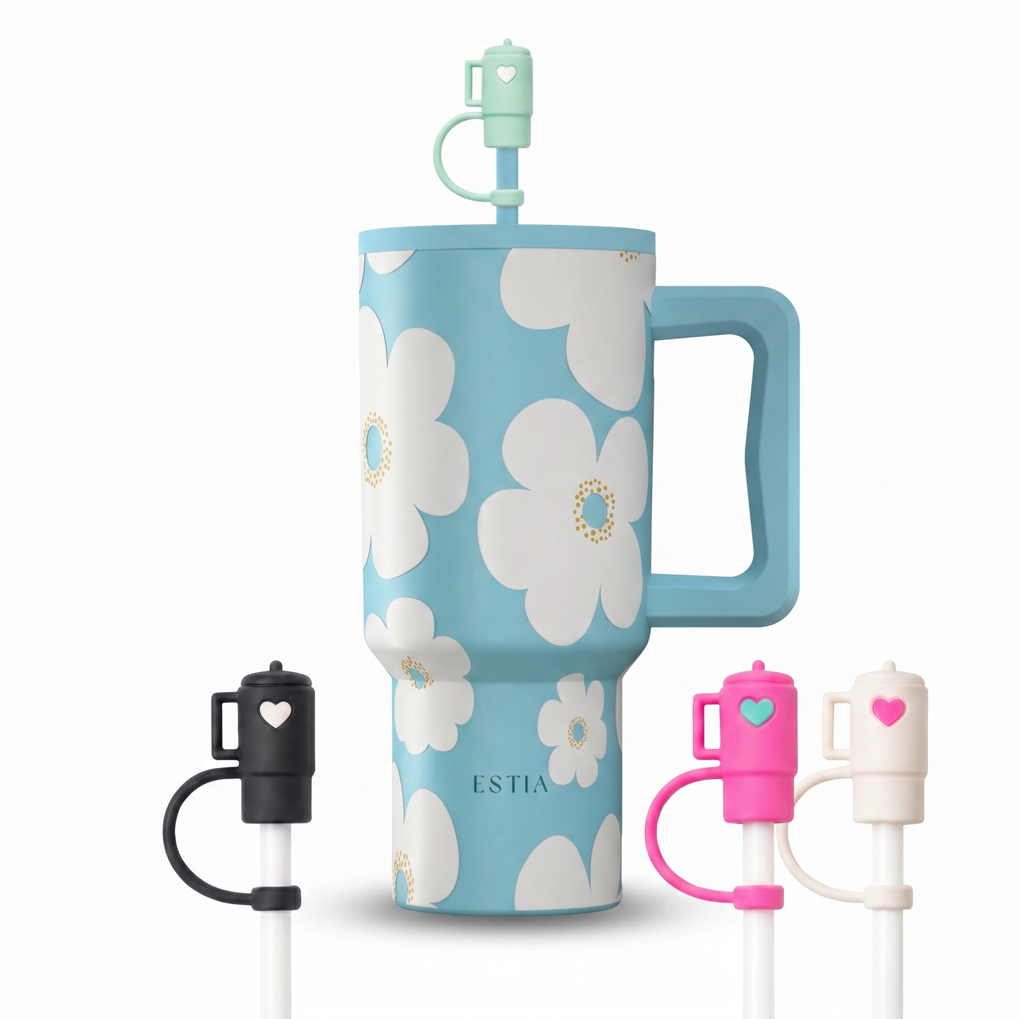 Combo Estia Straw Tumbler XL 900ml Series 4 & Hugs Straw Toppers Mini Tumblers σετ 4τμχ