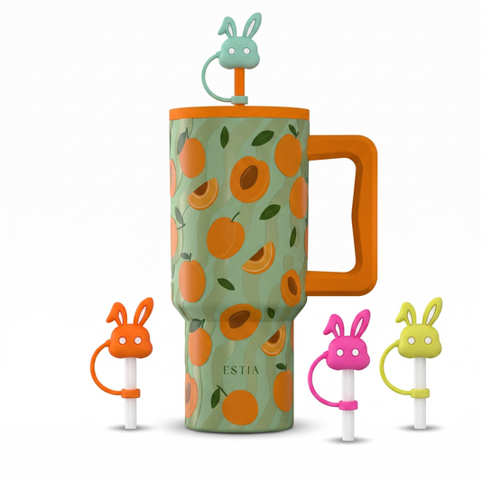 Combo Estia Straw Tumbler XL 900ml Series 4 & Hugs Straw Toppers Bunnies σετ 4τμχ