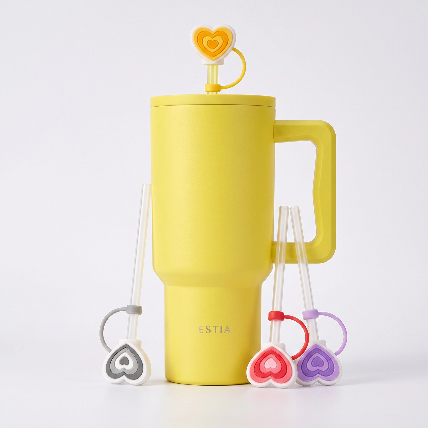 Combo Estia Straw Tumbler XL 900ml Series 4 & Hugs Straw Toppers Hearts σετ 4τμχ