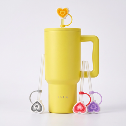 Combo Estia Straw Tumbler XL 900ml Series 4 & Hugs Straw Toppers Hearts σετ 4τμχ