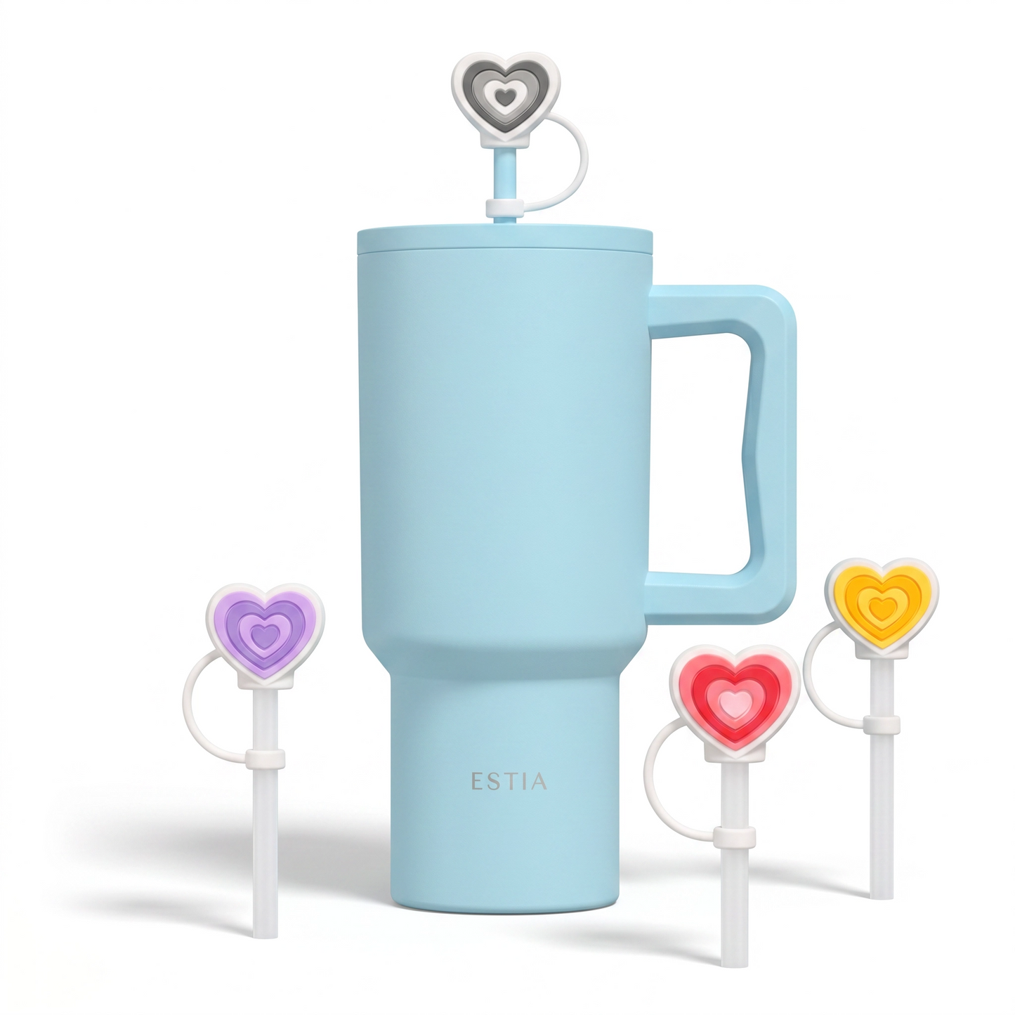 Combo Estia Straw Tumbler XL 900ml Series 4 & Hugs Straw Toppers Hearts σετ 4τμχ
