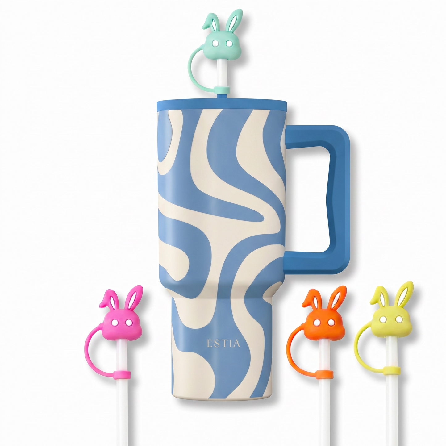 Combo Estia Straw Tumbler XL 900ml Series 4 & Hugs Straw Toppers Bunnies σετ 4τμχ