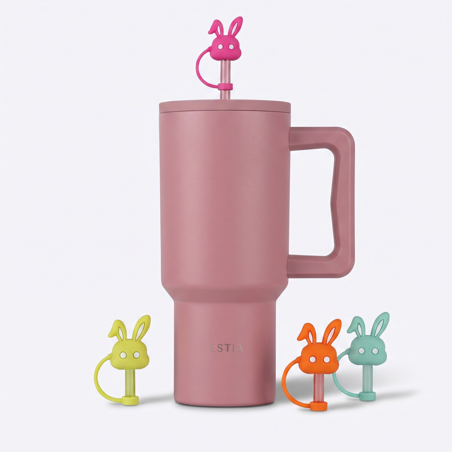 Combo Estia Straw Tumbler XL 900ml Series 4 & Hugs Straw Toppers Bunnies σετ 4τμχ