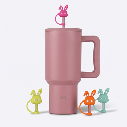 Combo Estia Straw Tumbler XL 900ml Series 4 & Hugs Straw Toppers Bunnies σετ 4τμχ