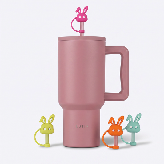 Combo Estia Straw Tumbler XL 900ml Series 4 & Hugs Straw Toppers Bunnies σετ 4τμχ
