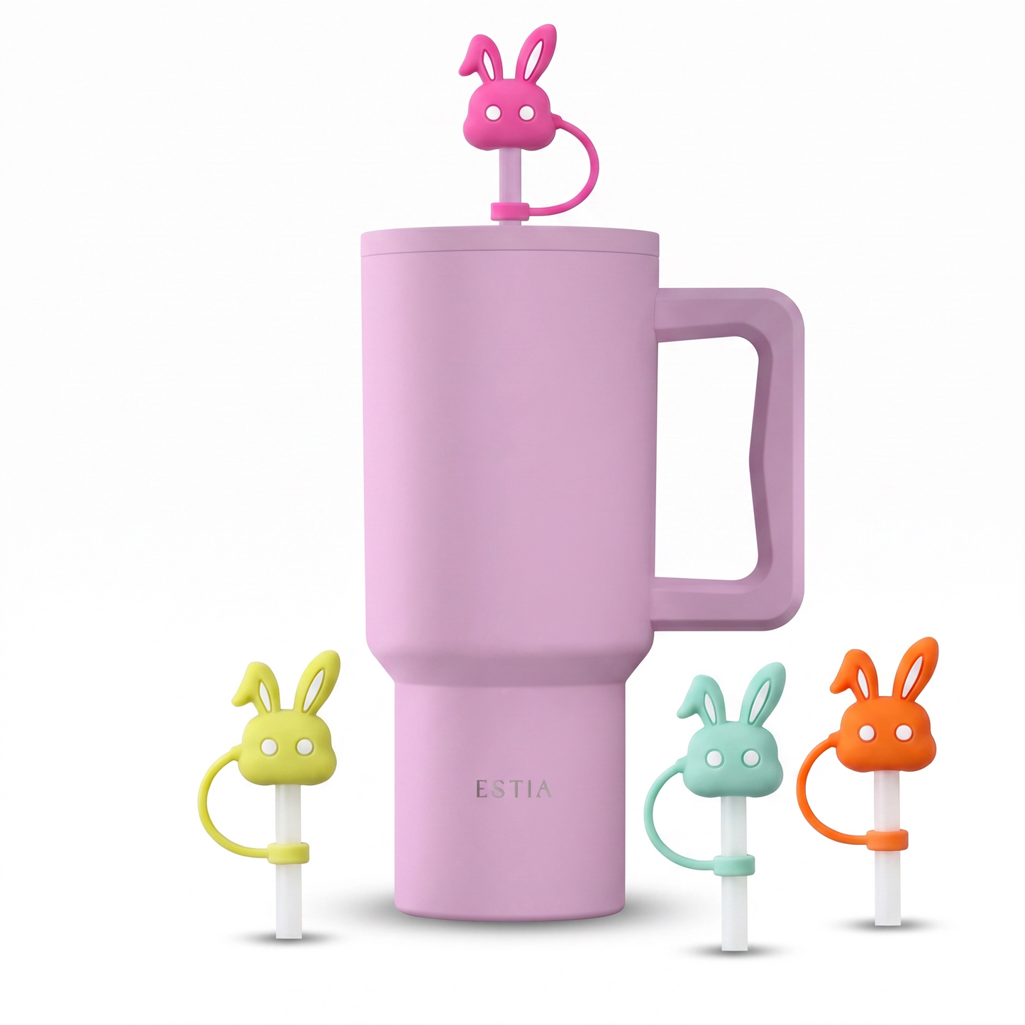 Combo Estia Straw Tumbler XL 900ml Series 4 & Hugs Straw Toppers Bunnies σετ 4τμχ