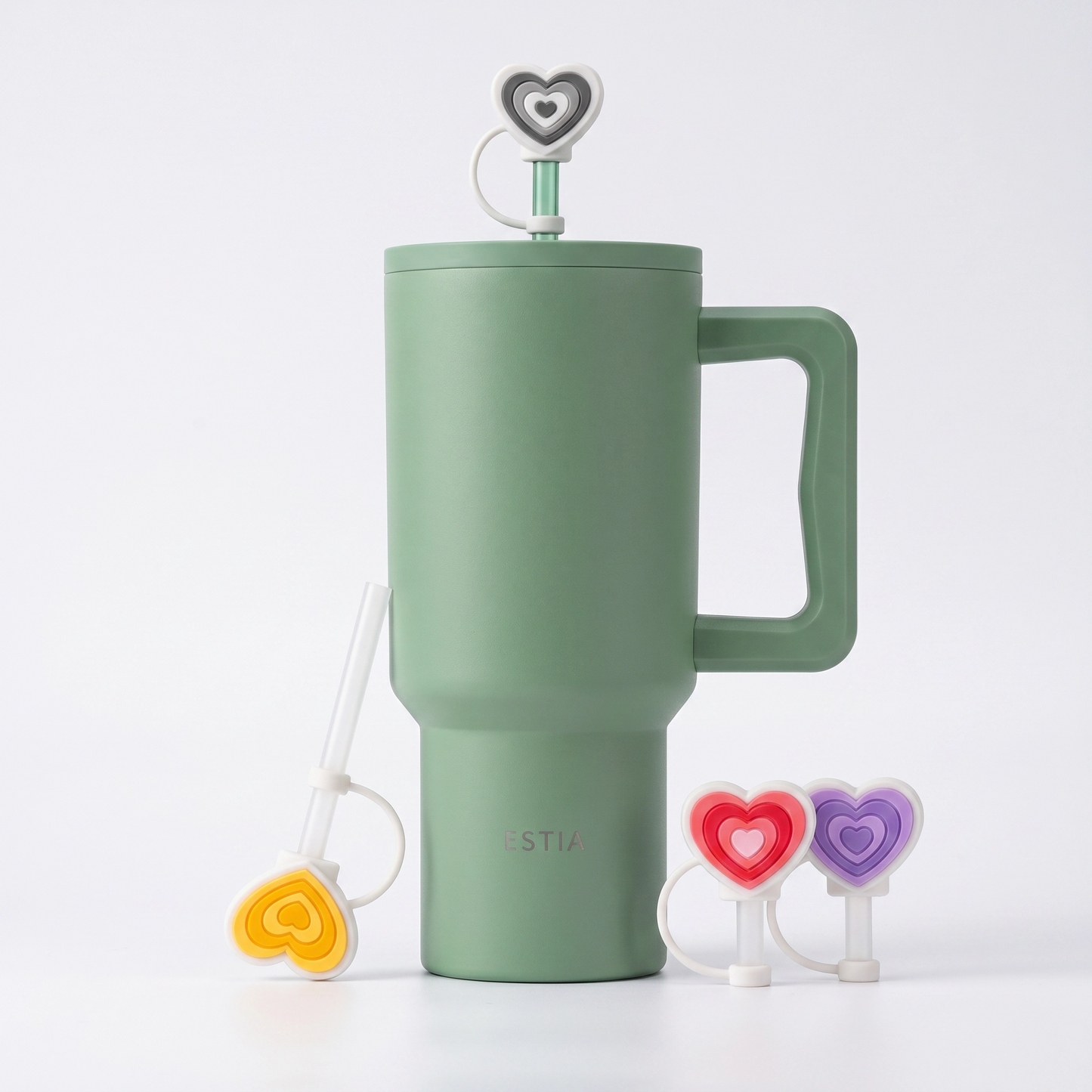 Combo Estia Straw Tumbler XL 900ml Series 4 & Hugs Straw Toppers Hearts σετ 4τμχ