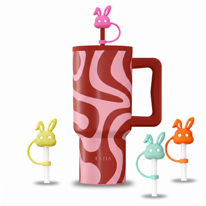 Combo Estia Straw Tumbler XL 900ml Series 4 & Hugs Straw Toppers Bunnies σετ 4τμχ