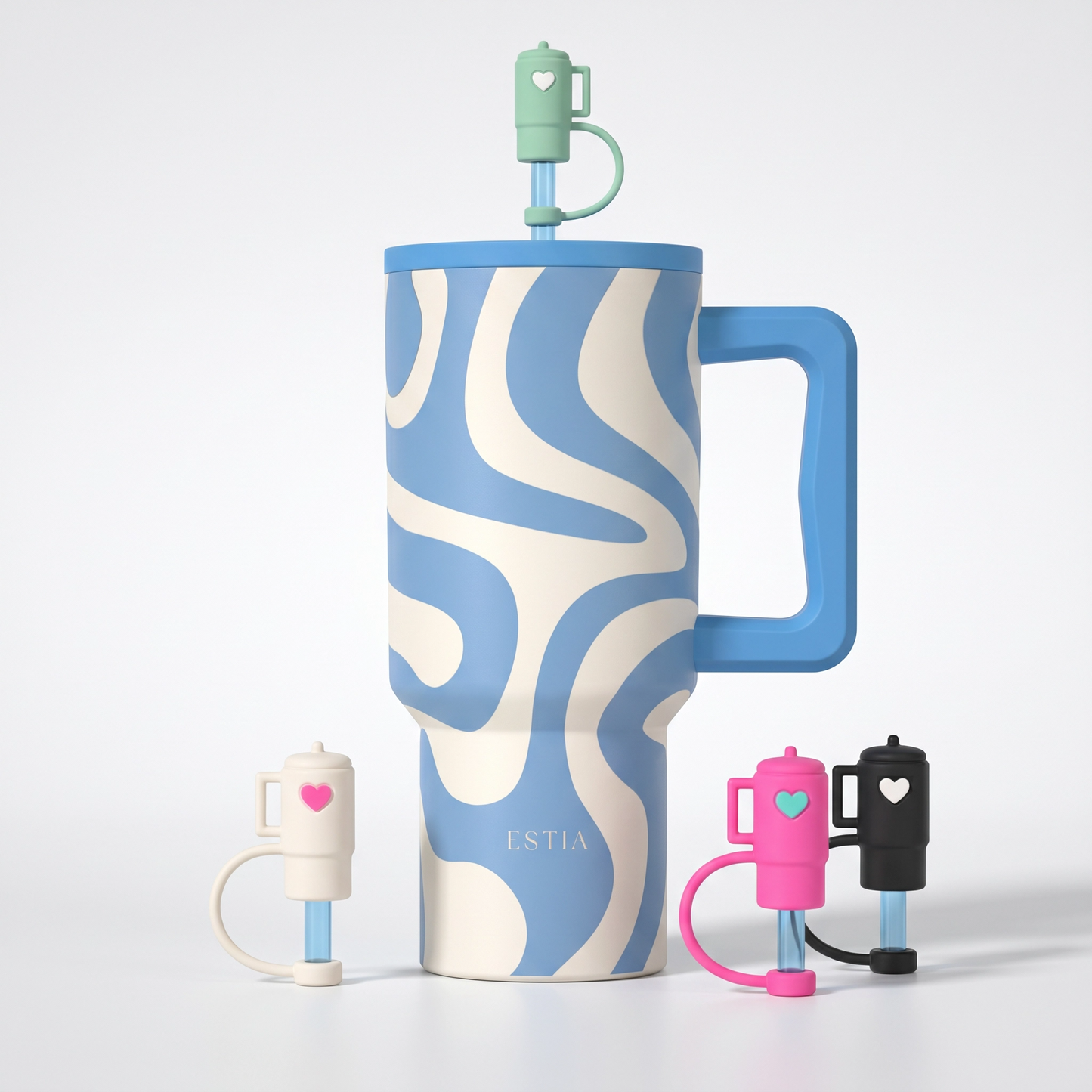 Combo Estia Straw Tumbler XL 900ml Series 4 & Hugs Straw Toppers Mini Tumblers σετ 4τμχ