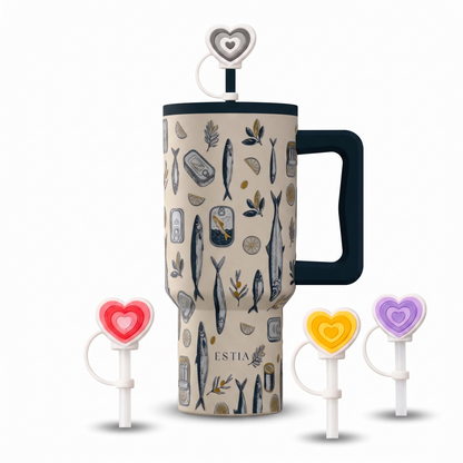 Combo Estia Straw Tumbler XL 900ml Series 4 & Hugs Straw Toppers Hearts σετ 4τμχ