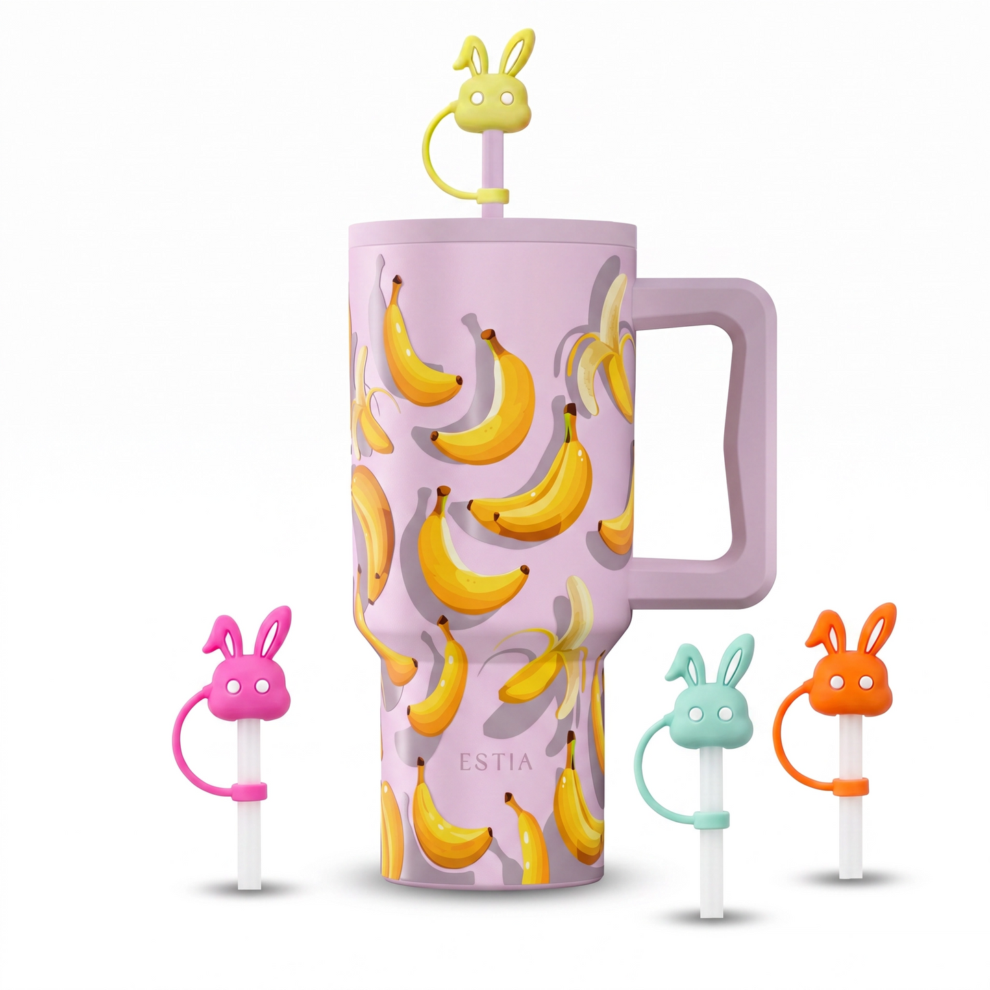 Combo Estia Straw Tumbler XL 900ml Series 4 & Hugs Straw Toppers Bunnies σετ 4τμχ