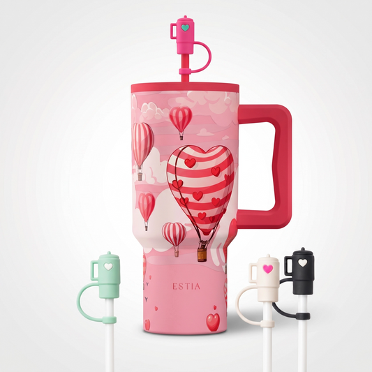 Combo Estia Straw Tumbler XL 900ml Series 4 & Hugs Straw Toppers Mini Tumblers σετ 4τμχ