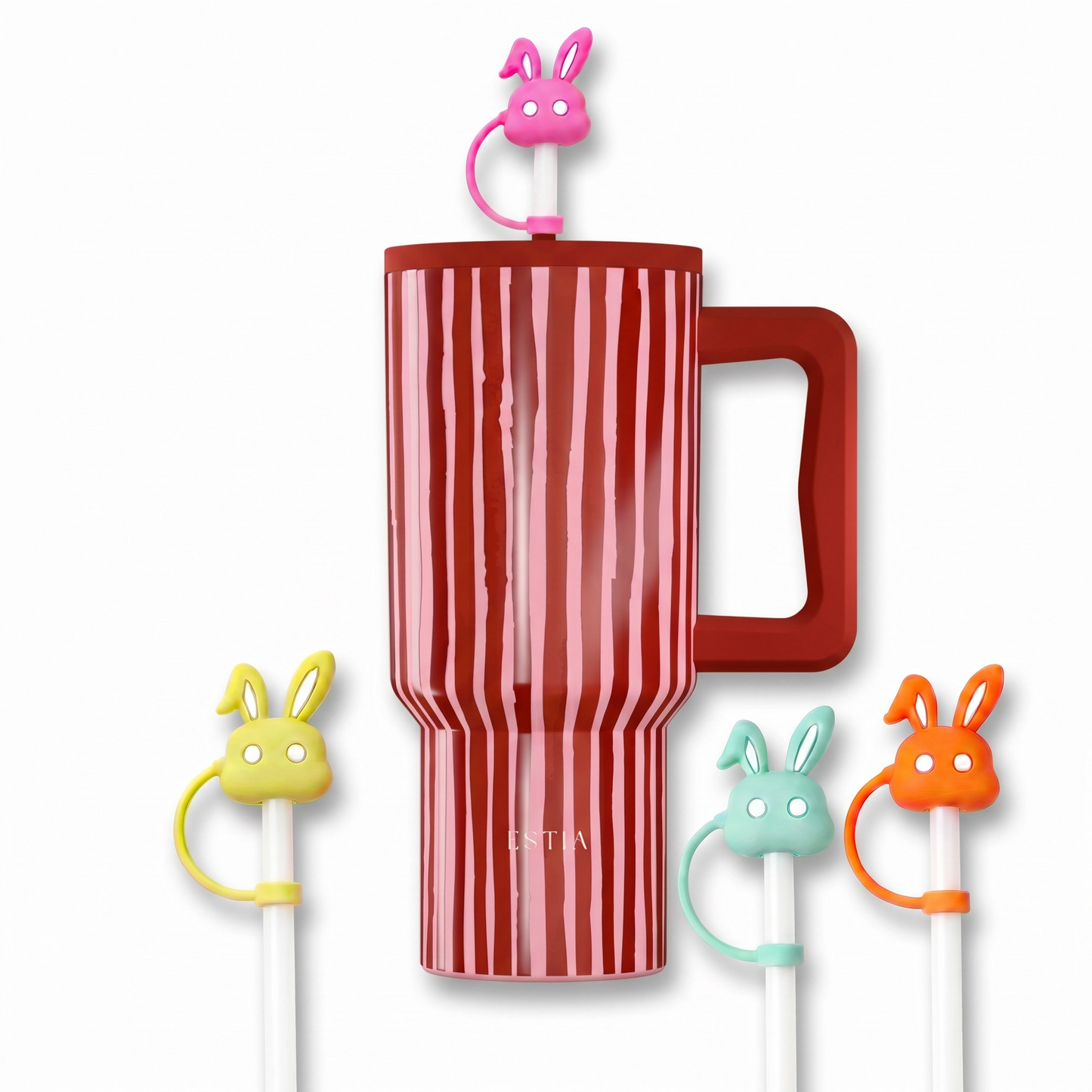 Combo Estia Straw Tumbler XL 900ml Series 4 & Hugs Straw Toppers Bunnies σετ 4τμχ