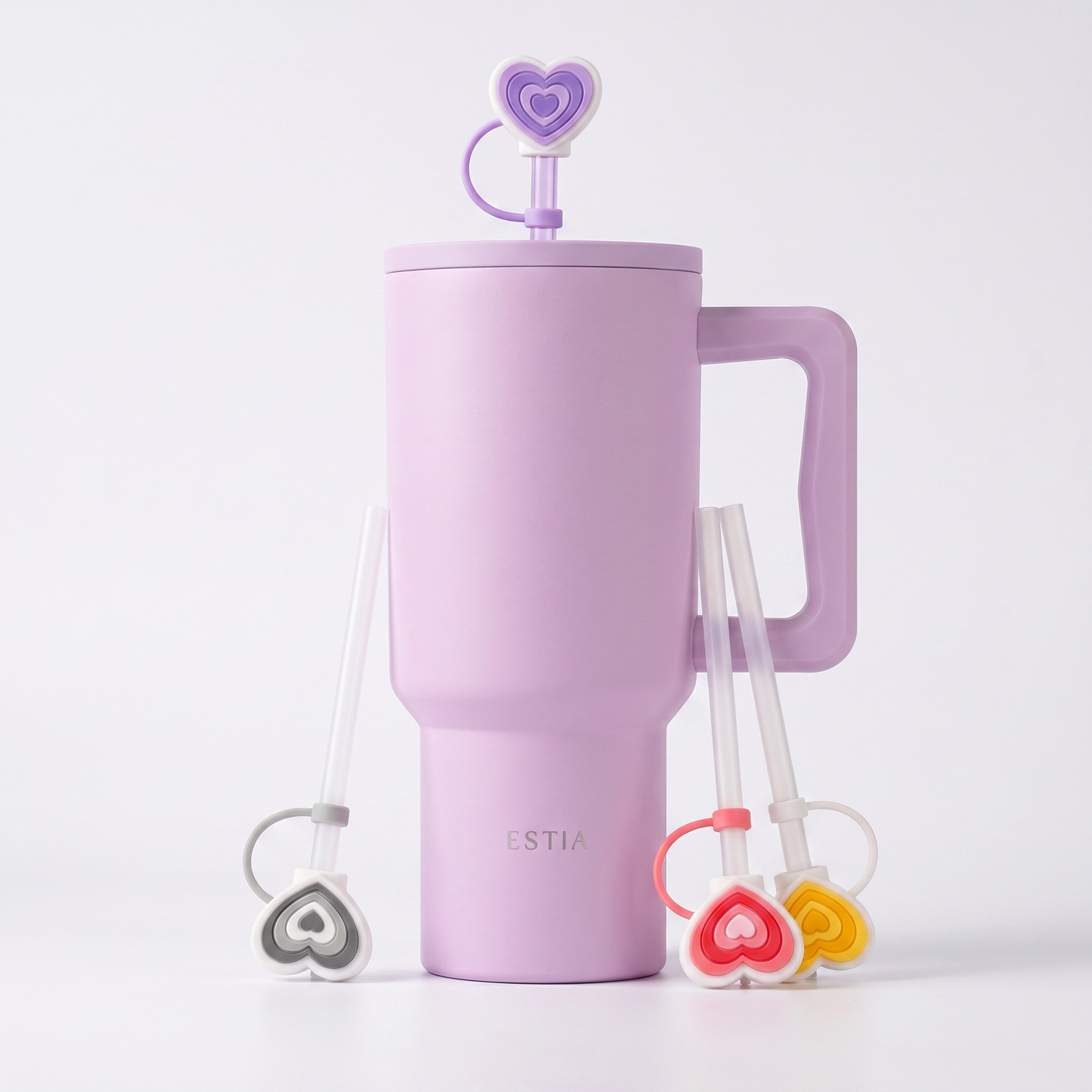 Combo Estia Straw Tumbler XL 900ml Series 4 & Hugs Straw Toppers Hearts σετ 4τμχ