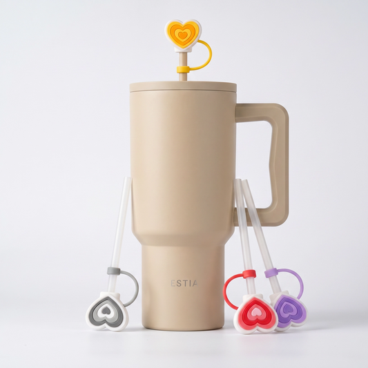 Combo Estia Straw Tumbler XL 900ml Series 4 & Hugs Straw Toppers Hearts σετ 4τμχ