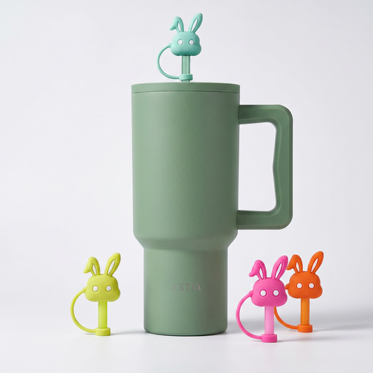 Combo Estia Straw Tumbler XL 900ml Series 4 & Hugs Straw Toppers Bunnies σετ 4τμχ