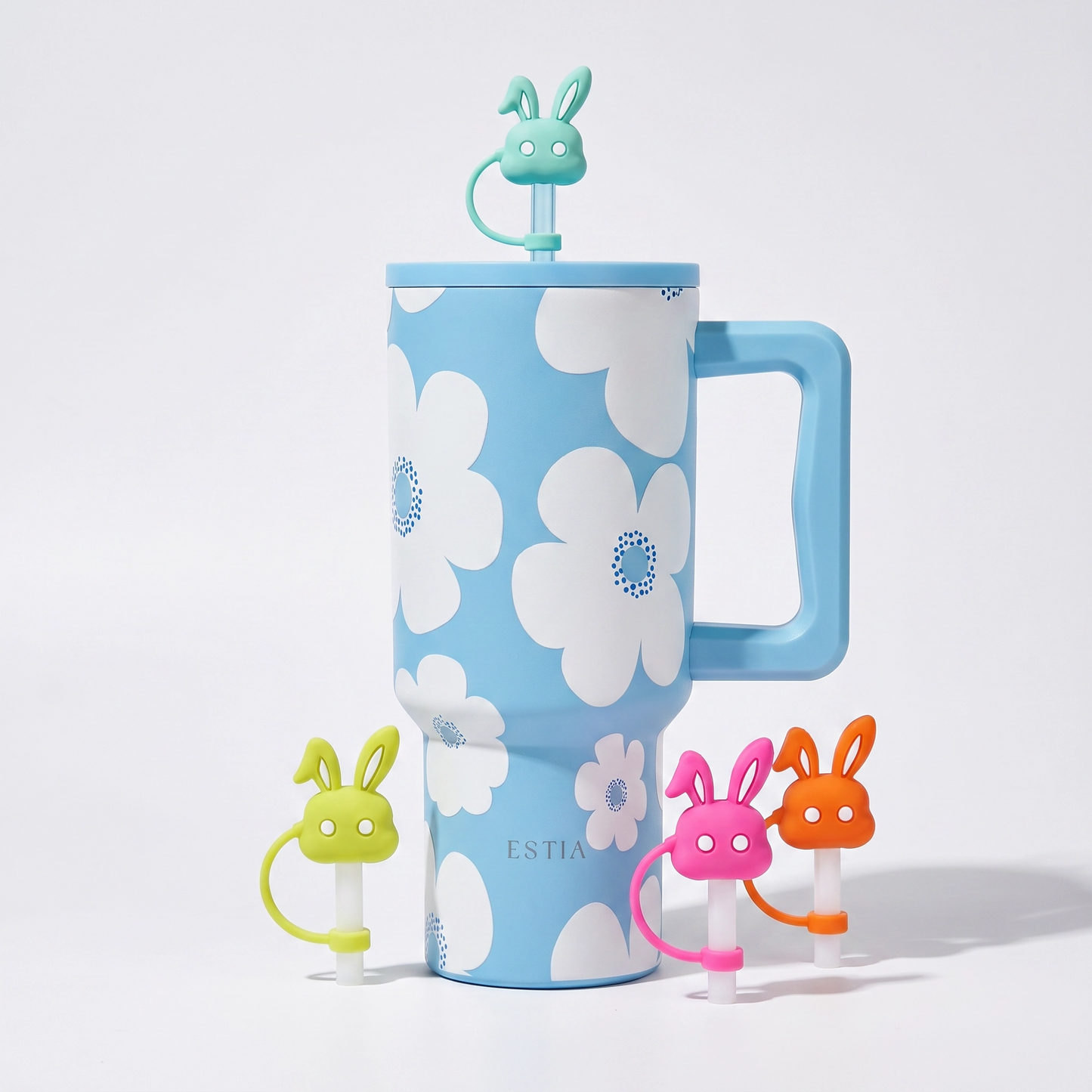 Combo Estia Straw Tumbler XL 900ml Series 4 & Hugs Straw Toppers Bunnies σετ 4τμχ