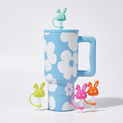 Combo Estia Straw Tumbler XL 900ml Series 4 & Hugs Straw Toppers Bunnies σετ 4τμχ