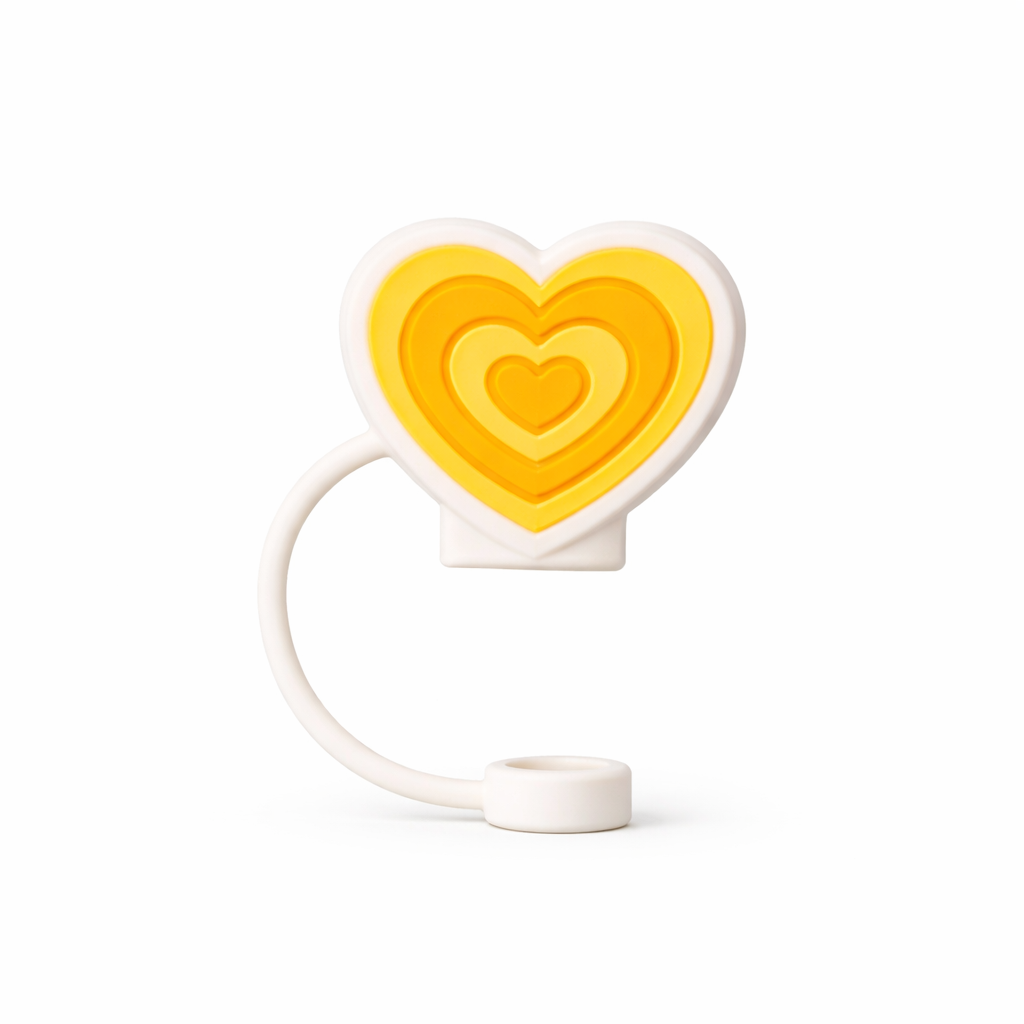 Hugs Straw Toppers Προστατευτικά για Καλαμάκια Tumbler σετ 4τμχ - Hearts