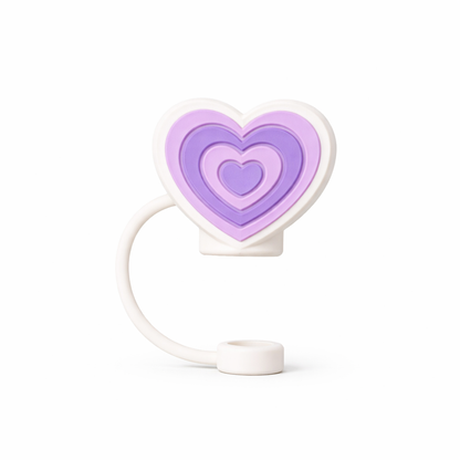 Hugs Straw Toppers Προστατευτικά για Καλαμάκια Tumbler σετ 4τμχ - Hearts