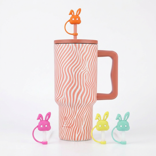 Combo Estia Straw Tumbler XL 900ml & Hugs Straw Toppers Bunnies σετ 4τμχ