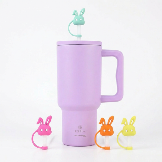 Combo Estia Straw Tumbler XL 1200ml & Hugs Straw Toppers Bunnies σετ 4τμχ