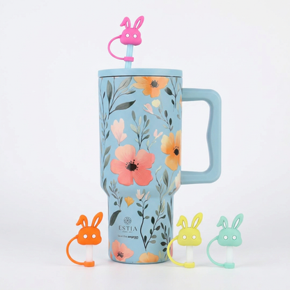 Combo Estia Straw Tumbler XL 900ml & Hugs Straw Toppers Bunnies σετ 4τμχ