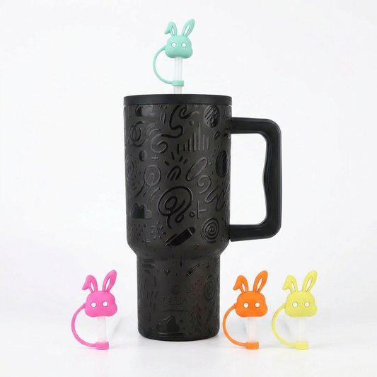 Combo Estia Straw Tumbler XL 900ml & Hugs Straw Toppers Bunnies σετ 4τμχ