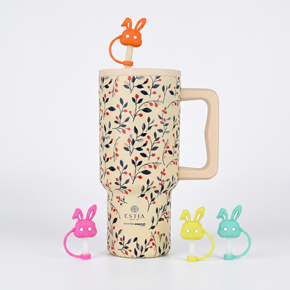 Combo Estia Straw Tumbler XL 900ml & Hugs Straw Toppers Bunnies σετ 4τμχ