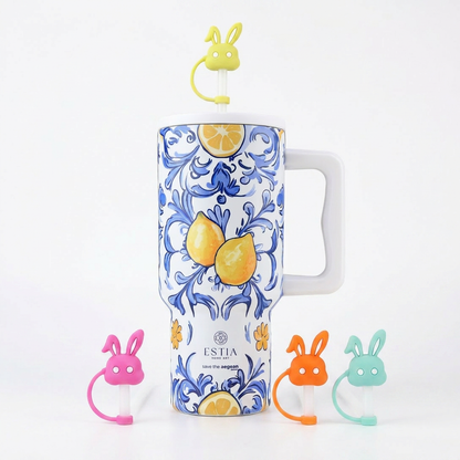 Combo Estia Straw Tumbler XL 900ml & Hugs Straw Toppers Bunnies σετ 4τμχ