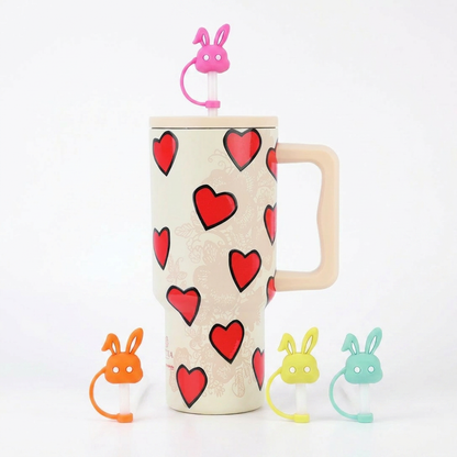 Combo Estia Straw Tumbler XL 900ml & Hugs Straw Toppers Bunnies σετ 4τμχ