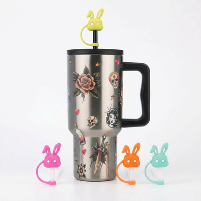 Combo Estia Straw Tumbler XL 900ml & Hugs Straw Toppers Bunnies σετ 4τμχ