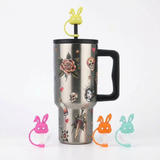 Combo Estia Straw Tumbler XL 900ml & Hugs Straw Toppers Bunnies σετ 4τμχ